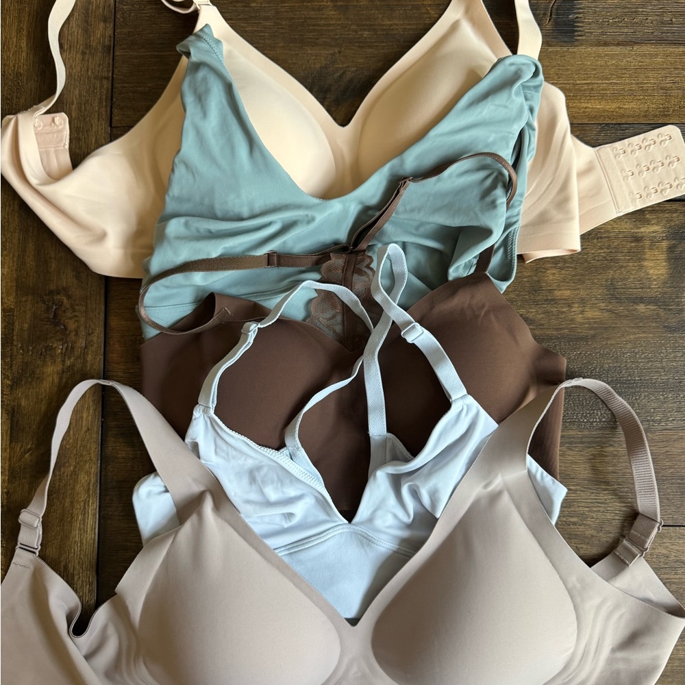 Elegant Comfort Women's Bra Lot - Cream, Blue, Brown